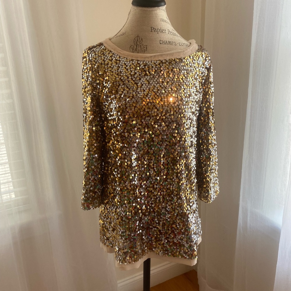 Kris Jenner Gold Sequin Top size S